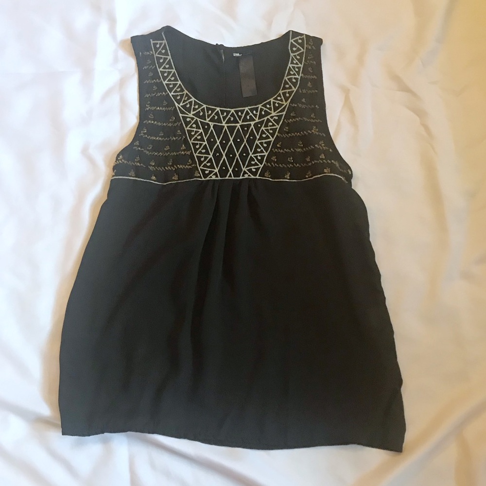 Black Beaded Tank